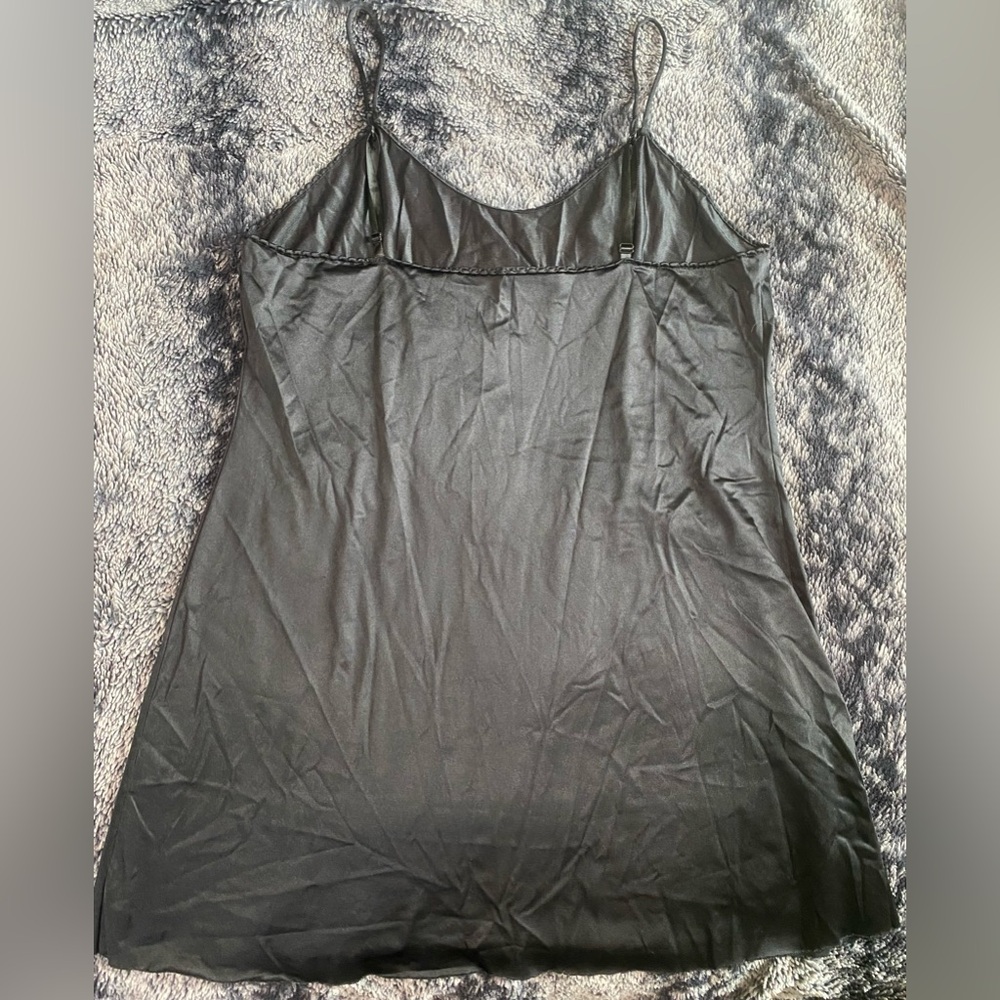 Vassarette Women’s XL 48/44 Black Nylon Spaghetti Strap Adjustable Slip Top - Picture 5 of 9